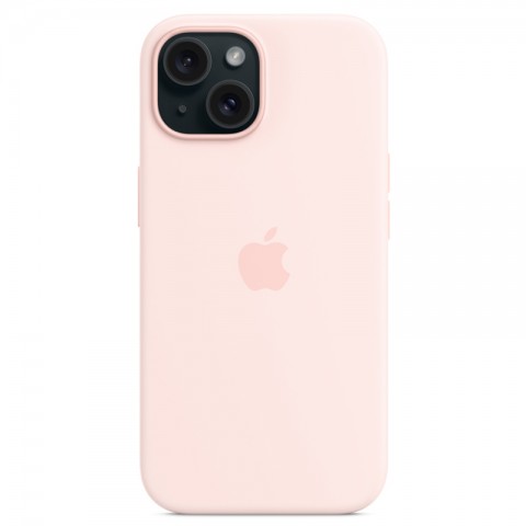 Силиконовый чехол с MagSafe для iPhone 15, цвет: Light Pink (розовый)-3