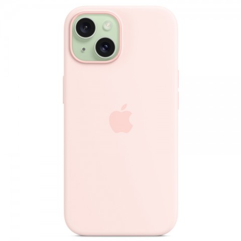 Силиконовый чехол с MagSafe для iPhone 15, цвет: Light Pink (розовый)-2