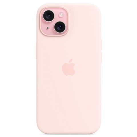 Силиконовый чехол с MagSafe для iPhone 15, цвет: Light Pink (розовый)