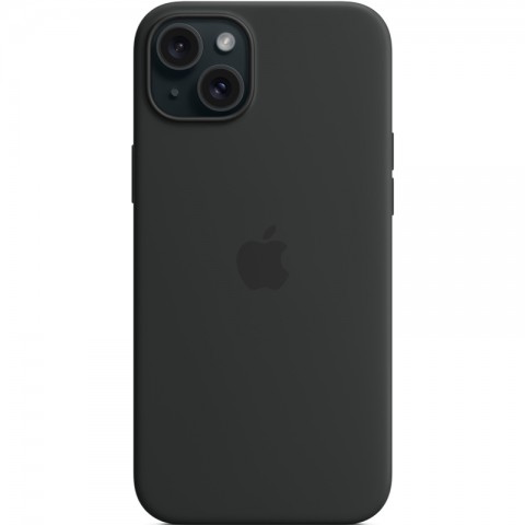 Черный силиконовый чехол iPhone 15 Plus с MagSafe-1
