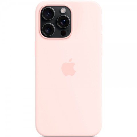 Силиконовый чехол с MagSafe для iPhone 15 Pro Max, цвет: Light Pink (розовый)-3