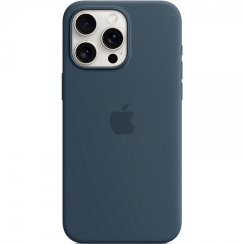 Силиконовый чехол с MagSafe для iPhone 15 Pro Max, цвет: Storm Blue ("грозовая туча")-2