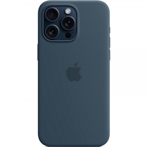 Силиконовый чехол с MagSafe для iPhone 15 Pro Max, цвет: Storm Blue ("грозовая туча")-3