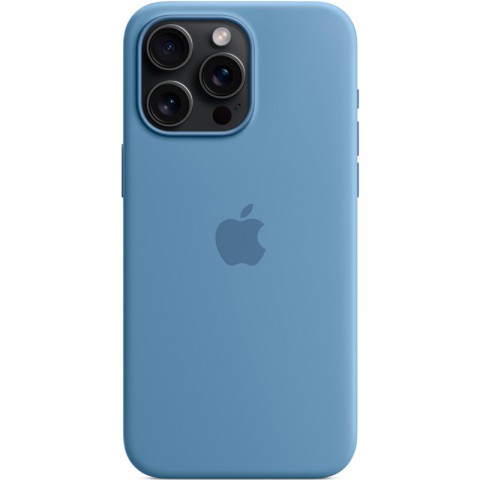 Силиконовый чехол с MagSafe для iPhone 15 Pro Max, цвет: Winter Blue ("морозный голубой")-3