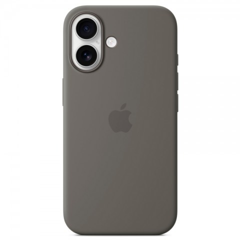 Силиконовый чехол с MagSafe для iPhone 16, цвет: Gray (серый)