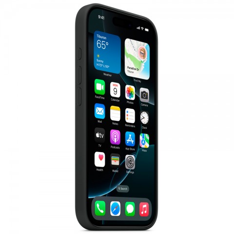 Черный силиконовый чехол с MagSafe для iPhone 16 Pro-4