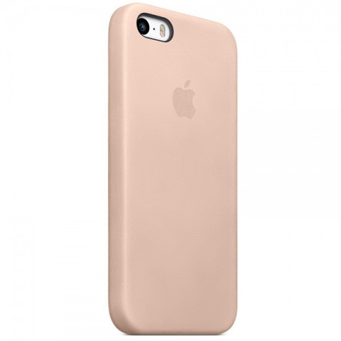 Чехол-накладка для iPhone 5/5S/SE Apple Case кожаный, бежевый-1
