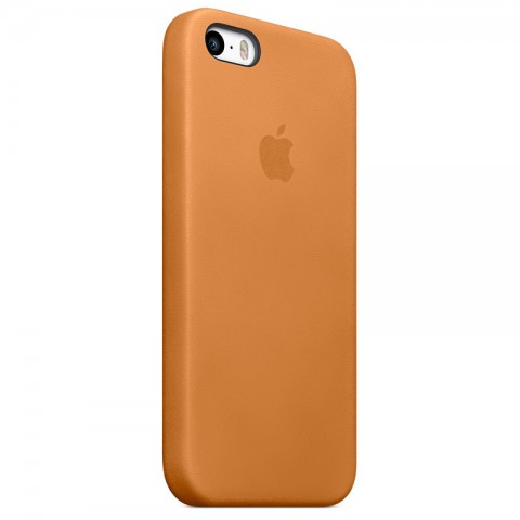 Чехол-накладка для iPhone 5/5S/SE Apple Case кожаный, коричневый-1