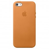 Чехол-накладка для iPhone 5/5S/SE Apple Case кожаный, коричневый
