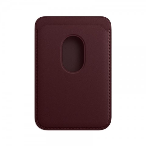 Чехол-бумажник iPhone Leather Wallet with MagSafe, бордовый-2
