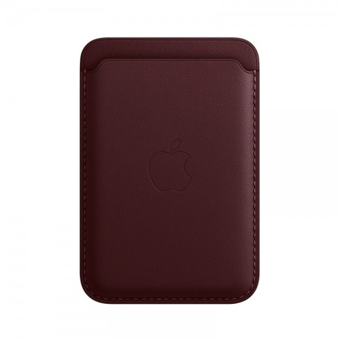 Чехол-бумажник iPhone Leather Wallet with MagSafe, бордовый