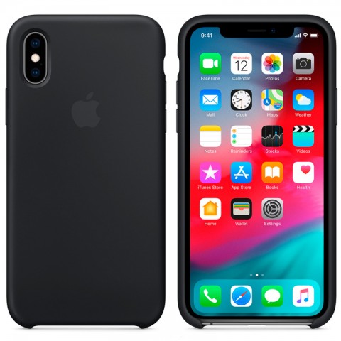 Силиконовый чехол для iPhone Xs, черный-1