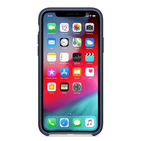 Силиконовый чехол для iPhone Xs, тёмно-синий-1