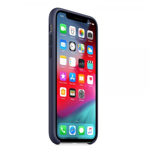 Силиконовый чехол для iPhone Xs, тёмно-синий-2