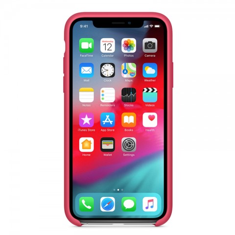 Силиконовый чехол для iPhone Xs, «красный каркаде»-1