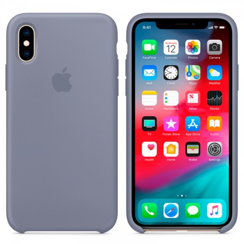 Силиконовый чехол для iPhone Xs, «тёмная лаванда»-1