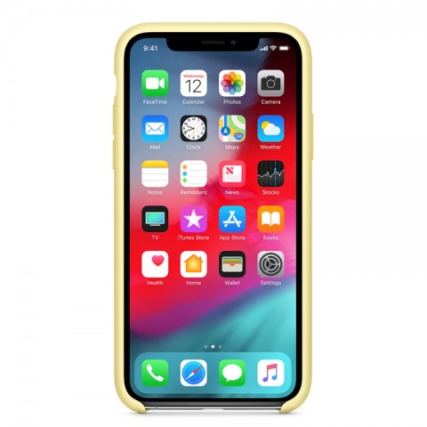 Силиконовый чехол для iPhone Xs, «лимонный крем»-1