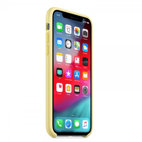 Силиконовый чехол для iPhone Xs, «лимонный крем»-2