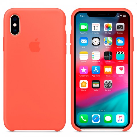 Силиконовый чехол для iPhone Xs, «спелый нектарин»-1
