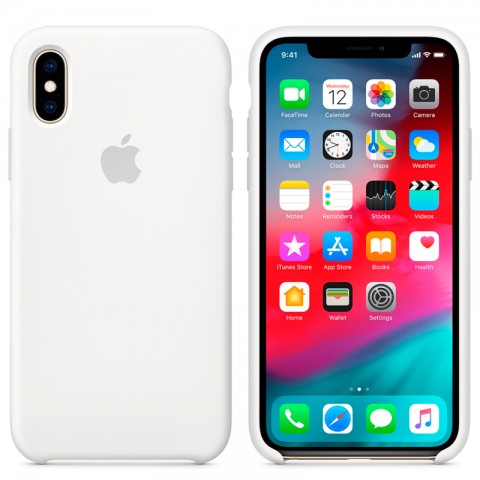 Силиконовый чехол для iPhone Xs, белый-1