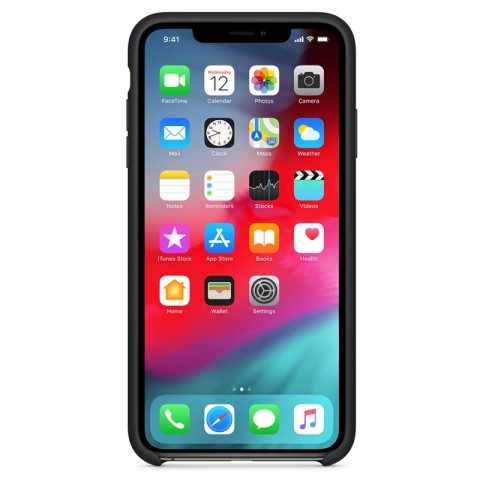 Силиконовый чехол для iPhone Xs Max, черный-1