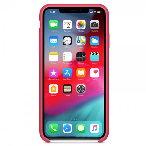 Силиконовый чехол для iPhone Xs Max, «красный каркаде»-1