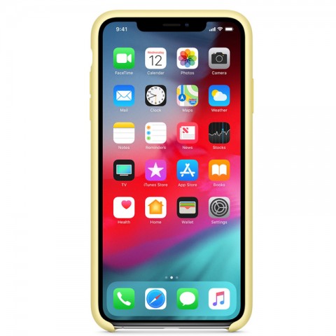 Силиконовый чехол для iPhone Xs Max, «лимонный крем»-1