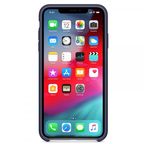 Силиконовый чехол для iPhone Xs Max, тёмно-синий-1
