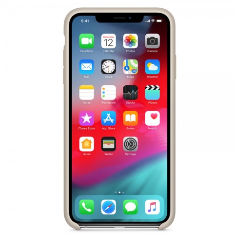 Силиконовый чехол для iPhone Xs Max, бежевый-1