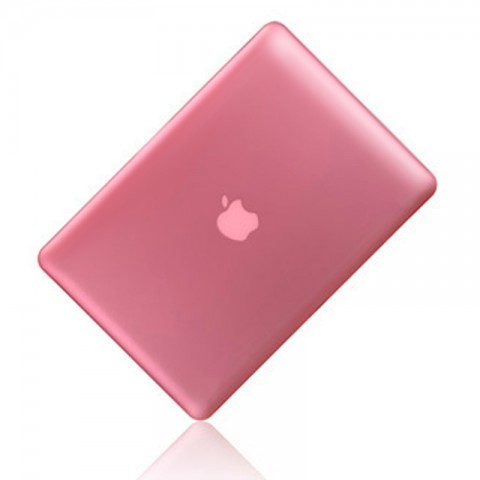 Чехол-накладка пластик глянцевый для MacBook Air 11" прозрачно-розовый-1