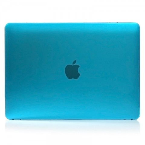 Чехол-накладка пластик глянцевый для MacBook Air 13" (2018) прозрачно-голубой-1