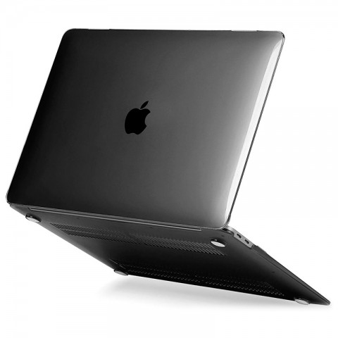 Чехол-накладка пластик глянцевый для MacBook Air 13" (2018) прозрачно-черный