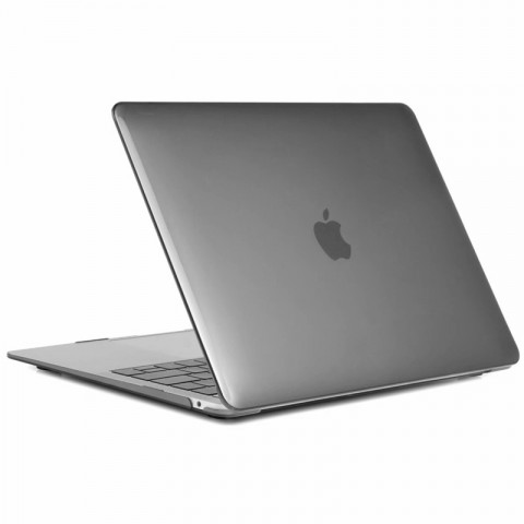 Чехол-накладка пластик глянцевый для MacBook Air 13" (2018) прозрачно-серый-1
