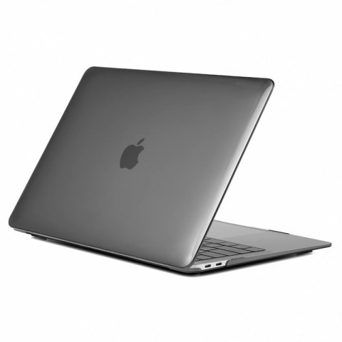 Чехол-накладка пластик глянцевый для MacBook Air 13" (2018) прозрачно-серый