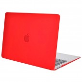 Чехол-накладка пластик матовый для MacBook Air (2018) 13" прозрачно-красный
