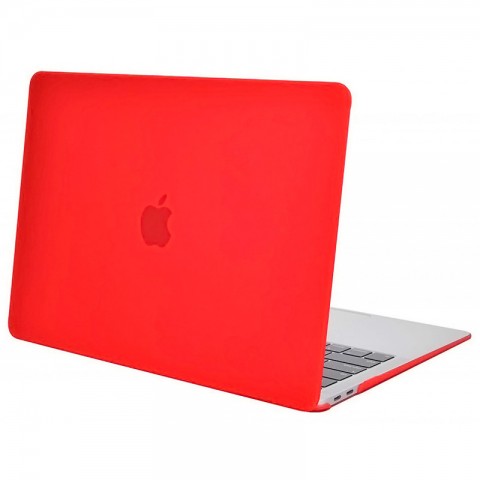 Чехол-накладка пластик матовый для MacBook Air (2018) 13" прозрачно-красный