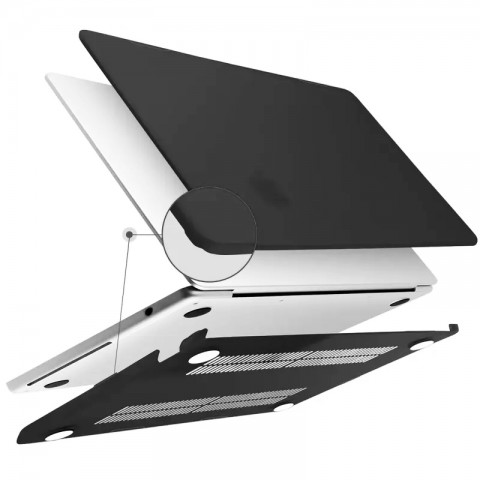 Чехол-накладка пластик матовый для MacBook Air 15.3" (2023) черный-1