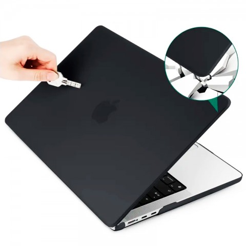Чехол-накладка пластик матовый для MacBook Air 15.3" (2023) черный-3