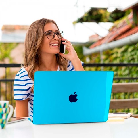 Чехол-накладка пластик глянцевый для MacBook Air (2022) 13.6" голубой-2