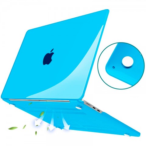 Чехол-накладка пластик глянцевый для MacBook Air (2022) 13.6" голубой-1