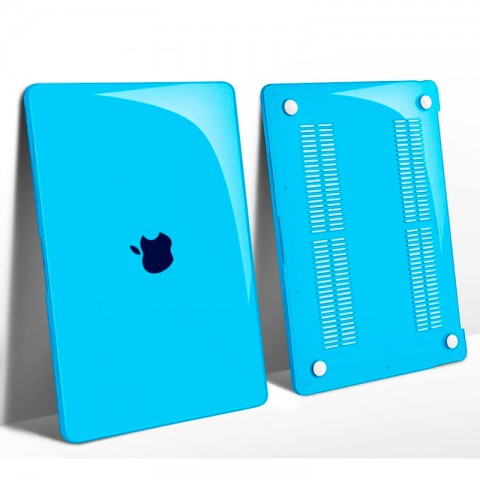 Чехол-накладка пластик глянцевый для MacBook Air (2022) 13.6" голубой-3