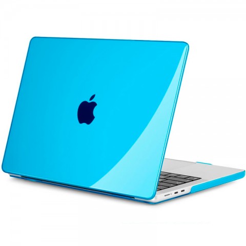 Чехол-накладка пластик глянцевый для MacBook Air (2022) 13.6" голубой