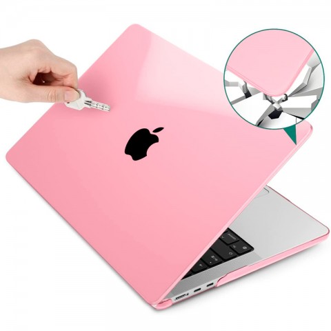 Чехол-накладка пластик глянцевый для MacBook Air (2022) 13.6" розовый-2