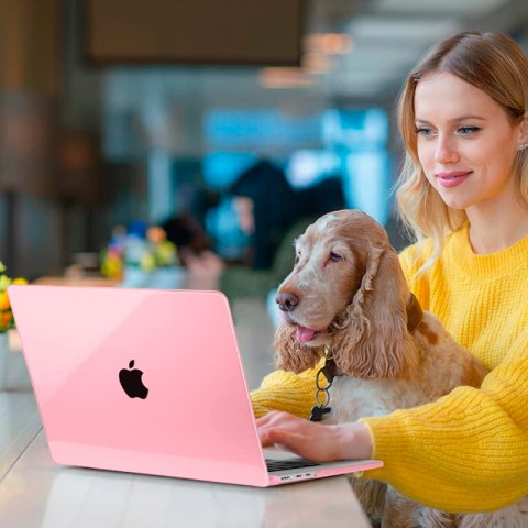 Чехол-накладка пластик глянцевый для MacBook Air (2022) 13.6" розовый-4