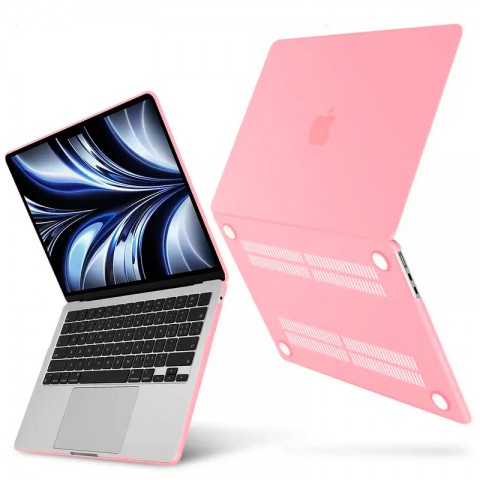 Чехол-накладка пластик матовый для MacBook Air (2022) 13.6" розовый-3