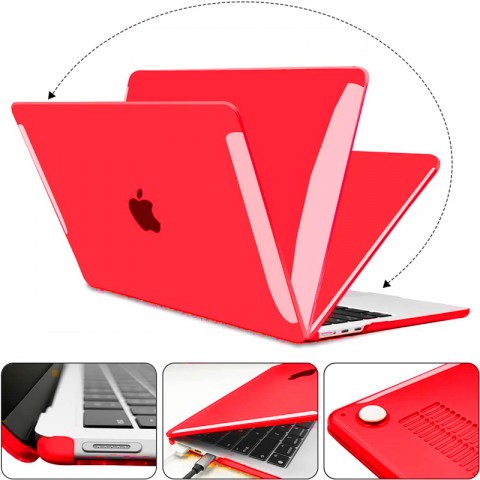 Чехол-накладка пластик глянцевый для MacBook Air (2022) 13.6" красный-2