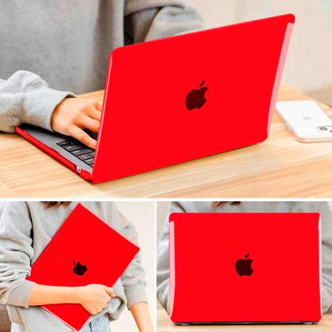 Чехол-накладка пластик глянцевый для MacBook Air (2022) 13.6" красный-3