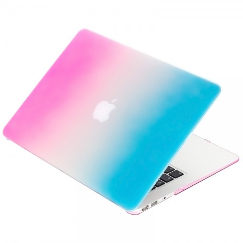 Чехол-накладка пластик глянцевый для MacBook Air 13" розово-голубой-1