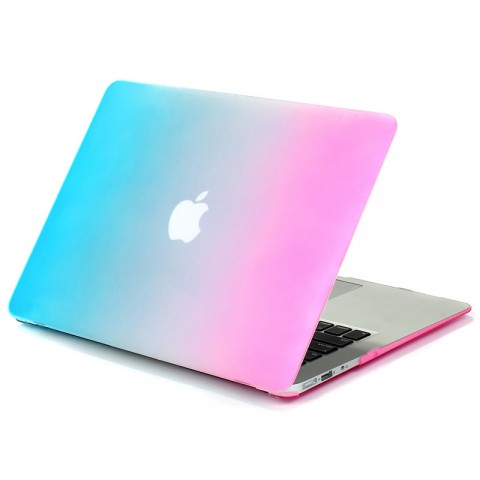 Чехол-накладка пластик глянцевый для MacBook Air 13" розово-голубой-2