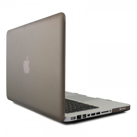 Чехол-накладка пластик матовый для MacBook Pro 13" (до 2012) прозрачно-серый